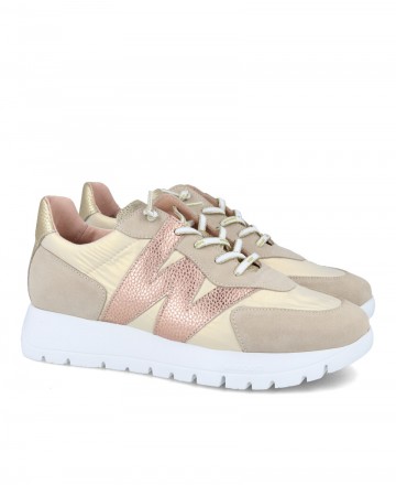 h2Zapatillas casual con cuna Wonders Oslo A2464 h2 pLas zapatillas casual con cuna Wonders Oslo A2464 para mujer en color beige