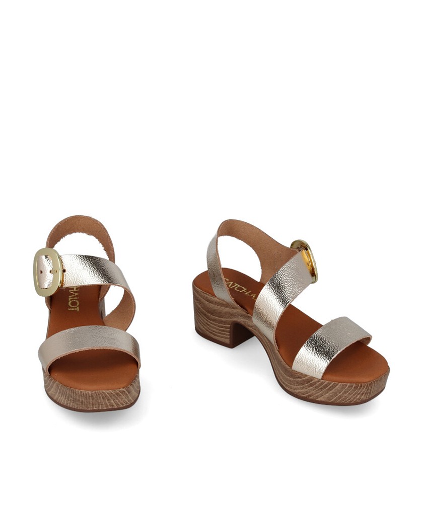 Sandalias metalizadas de tacón Catchalot 5629