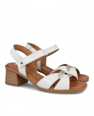 Sandalias blancas de tacón bajo Catchalot 54166