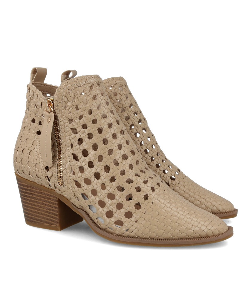 Beige Womens's Zip-Up Ankle Boots Carmela 162344