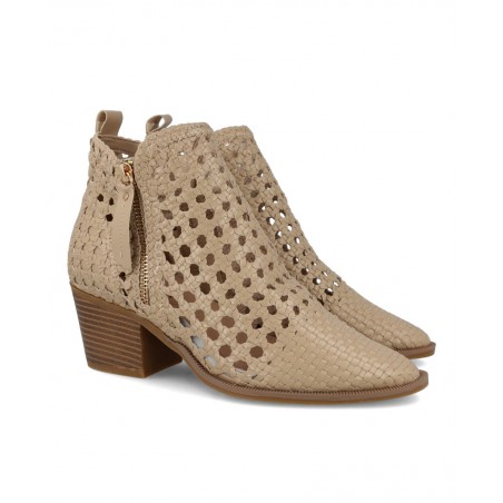 Beige Womens's Zip-Up Ankle Boots Carmela 162344