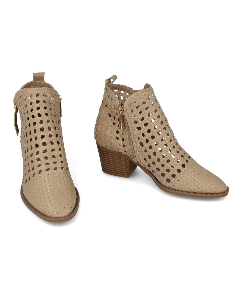 Botines de cremallera color beige Carmela 162344