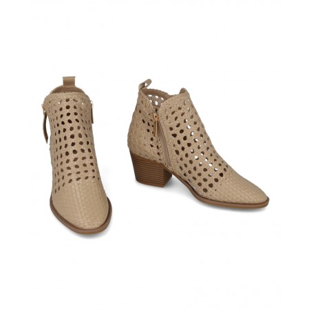 Botines de cremallera color beige Carmela 162344