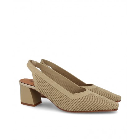 Zapato de salón de color beige Miss Elastic 76721