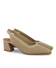 Beige Court Shoe Miss Elastic 76721 for women