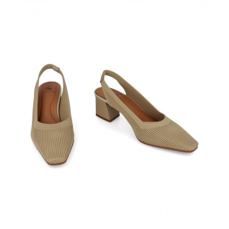 Beige Court Shoe Miss Elastic 76721 for women