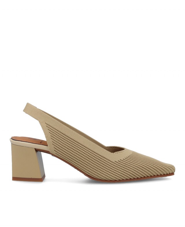 Beige Court Shoe Miss Elastic 76721 for women
