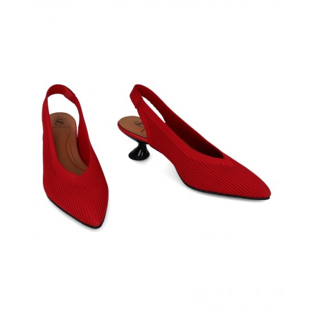 Zapato de salón de color rojo Miss Elastic 76626