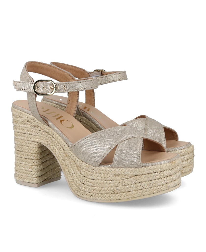 Gaimo Natalis Platinum Wedge Espadrilles
