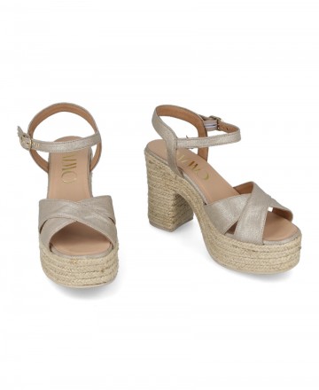 Gaimo Natalis Platinum Wedge Espadrilles