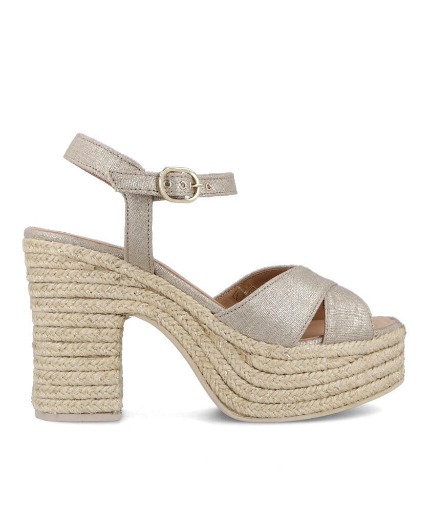 Gaimo Natalis Platinum Wedge Espadrilles