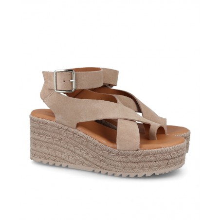 Sandalias mujer beige con hebilla Andares 846730