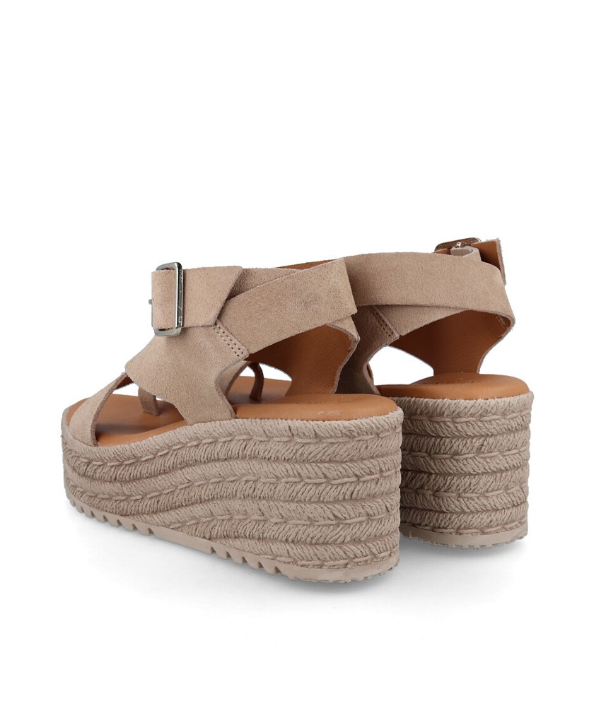 Sandalias mujer beige con hebilla Andares 846730
