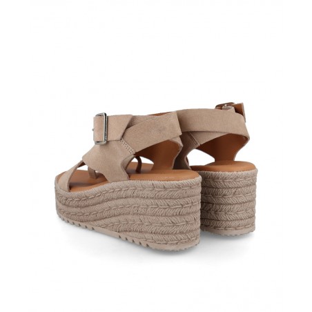Sandalias mujer beige con hebilla Andares 846730