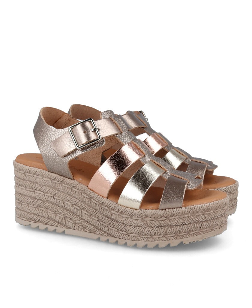 Andares 844831 metallic wedge sandals