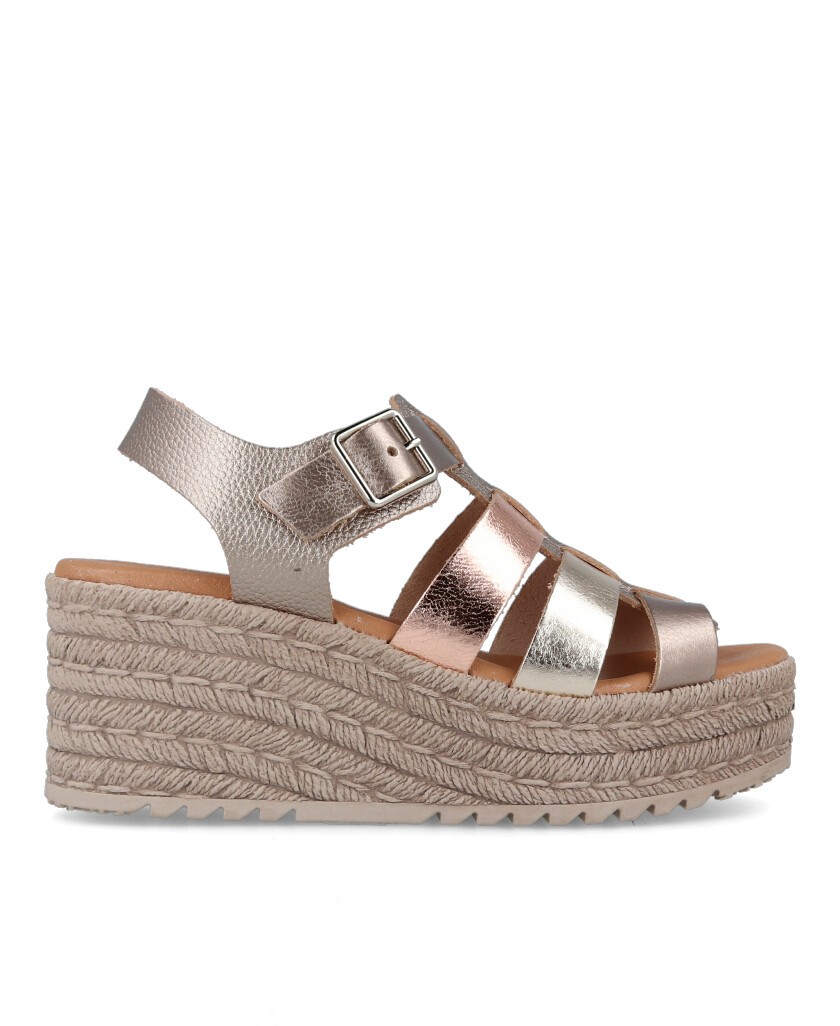 Sandalias metalizadas con cuña Andares 844831