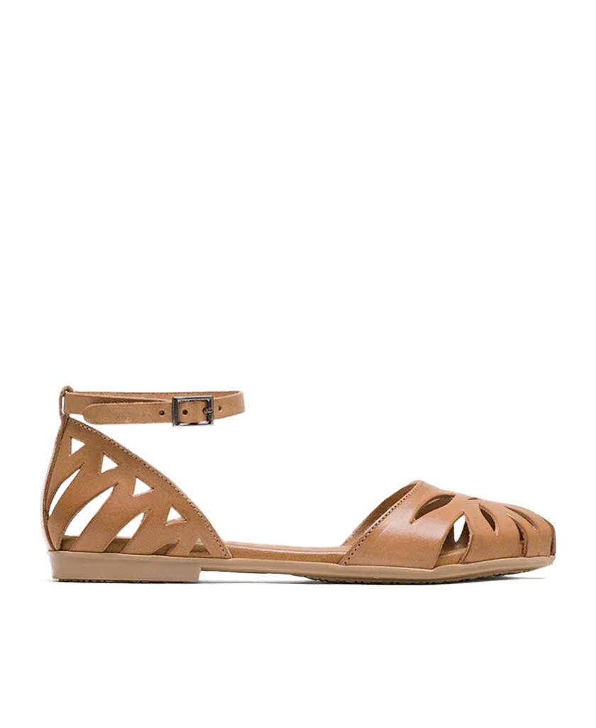 Sandalias planas en taupe Porronet Paula 3100