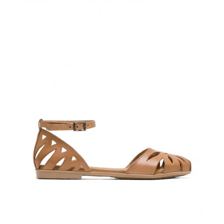 Sandalias planas en taupe Porronet Paula 3100