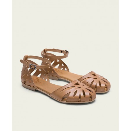 Sandalias planas en taupe Porronet Paula 3100