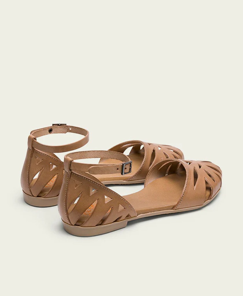 Sandalias planas en taupe Porronet Paula 3100