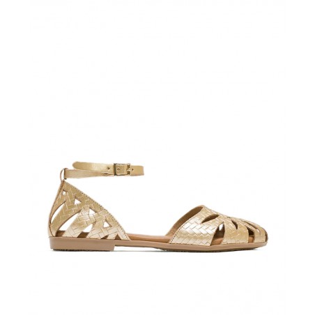 Porronet Patricia 3101 golden flat sandals