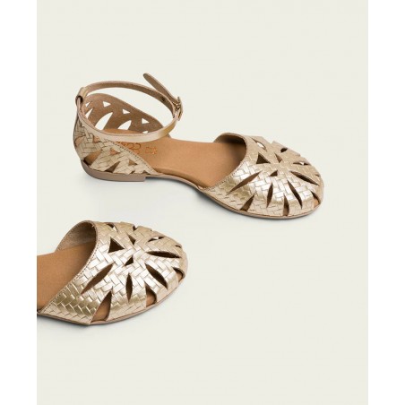 Porronet Patricia 3101 golden flat sandals
