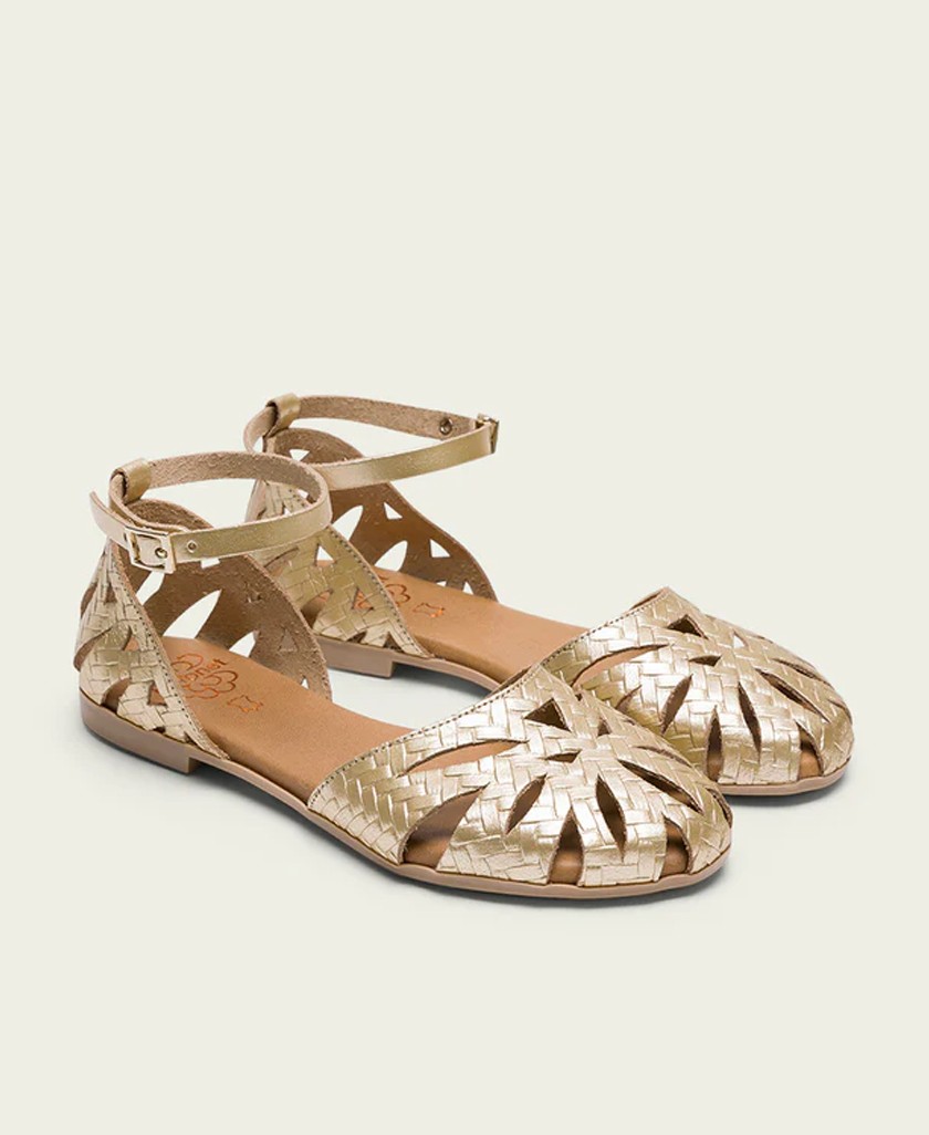 Sandalias planas doradas Porronet Patricia 3101