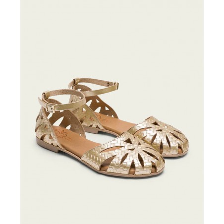 Porronet Patricia 3101 golden flat sandals