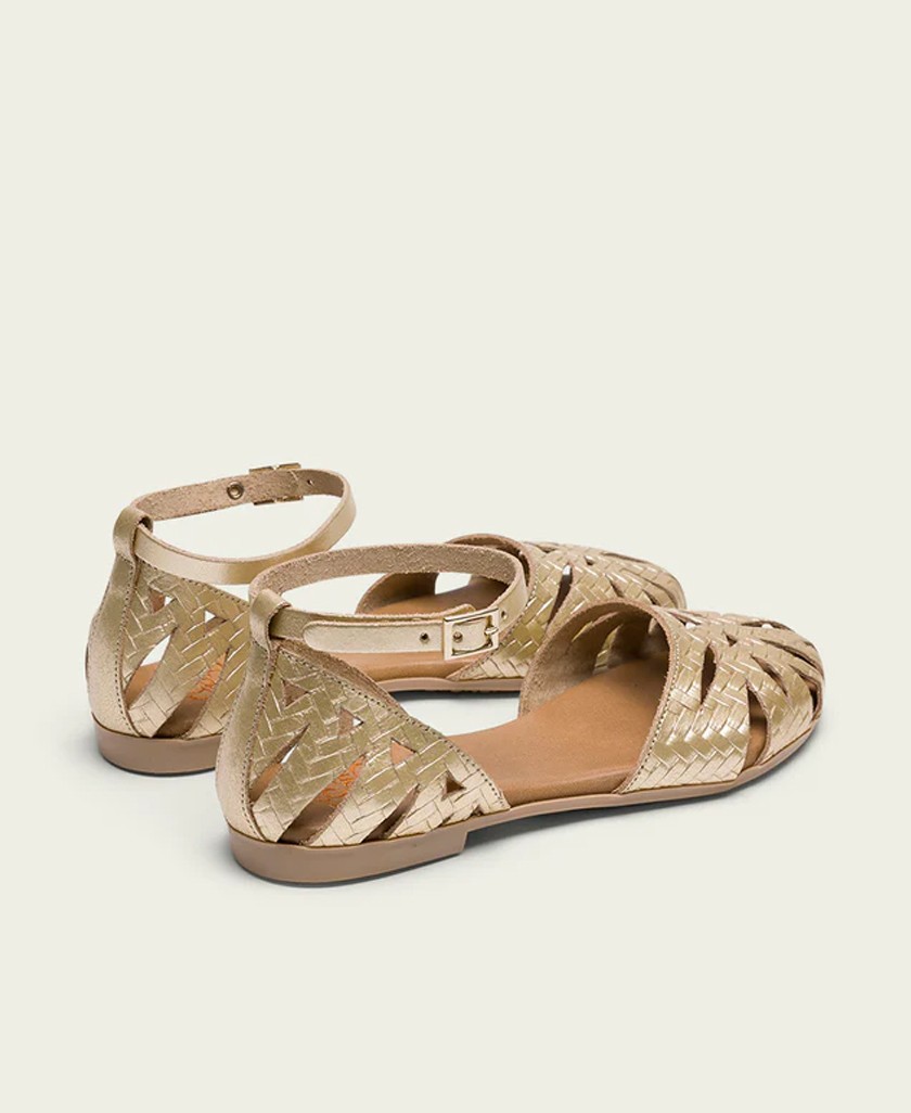 Sandalias planas doradas Porronet Patricia 3101