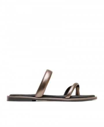 Black Metallic Toe-Post Sandal Porronet Camila 3107
