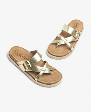 Sandalias planas metalizadas Yokono Arena 003