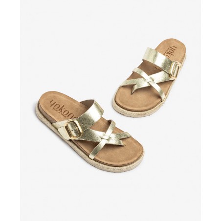 Metallic Flat Sandals Yokono Arena 003