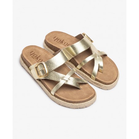 Metallic Flat Sandals Yokono Arena 003