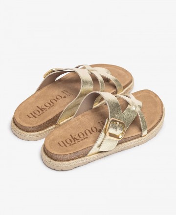 Sandalias planas metalizadas Yokono Arena 003