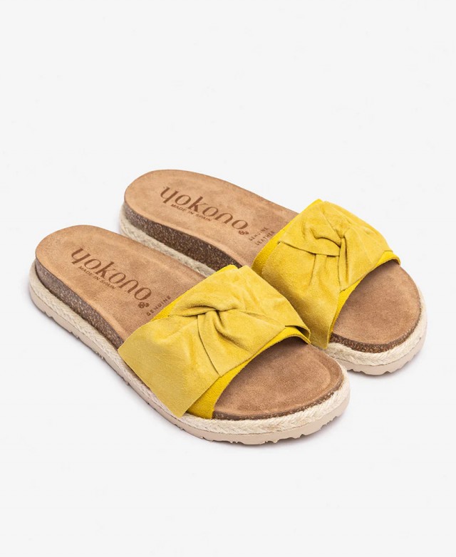 Yellow Leather Slip-on Sandals Yokono Arena 004 Yellow Leather Slip-on Sandals Yokono Arena 004