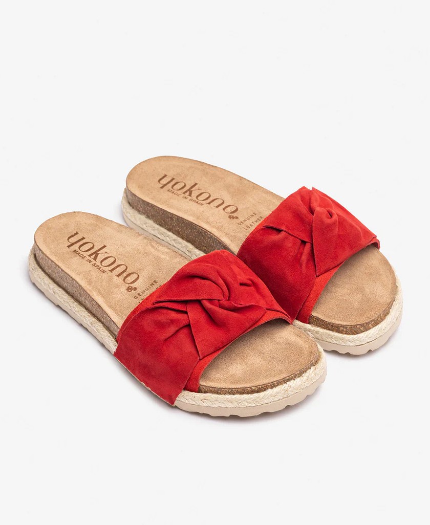 Sandalias casual de color rojo Yokono Arena 004
