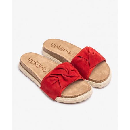 Sandalias casual de color rojo Yokono Arena 004