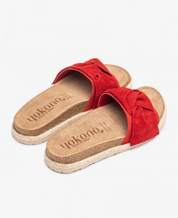 Sandalias casual de color rojo Yokono Arena 004