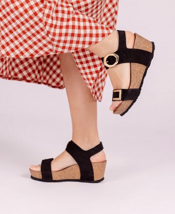 Black wedge sandal Yokono Bari 255