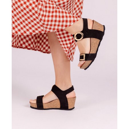 Black wedge sandal Yokono Bari 255