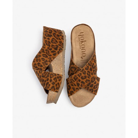 Sandalia estampado leopardo Yokono Bari 257