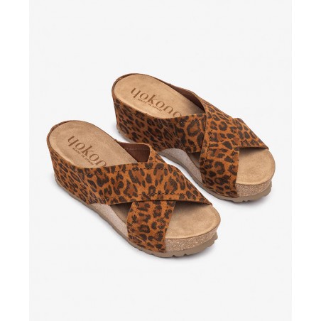 Sandalia estampado leopardo Yokono Bari 257