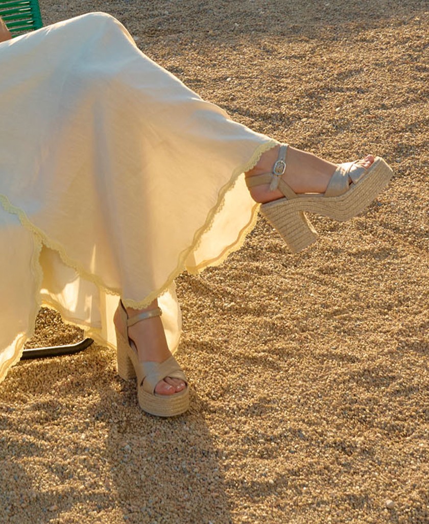 Gaimo Natalis Platinum Wedge Espadrilles