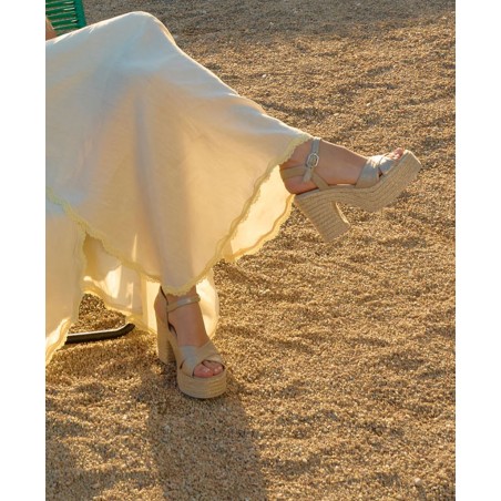 Gaimo Natalis Platinum Wedge Espadrilles