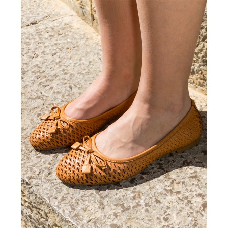 W&F Camille C-2 leather ballerina pumps