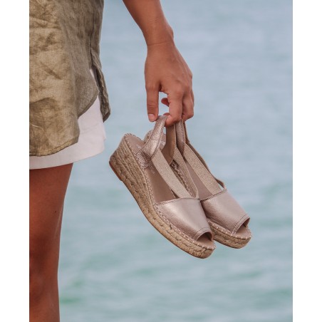 Andares Dona 17 Peep Toe Espadrille with elastics