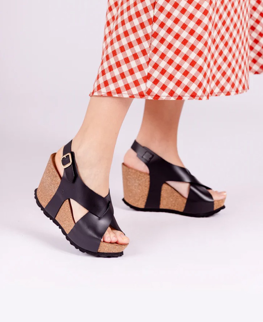 Yokono Corfu 250 Leather Wedge Sandals