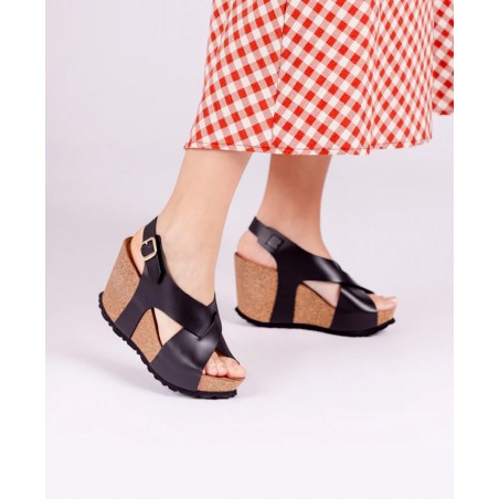 Sandalias de piel con cuña Yokono Corfu 250