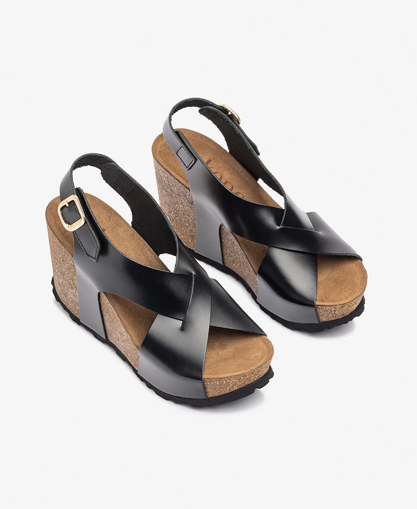Sandalias de piel con cuña Yokono Corfu 250