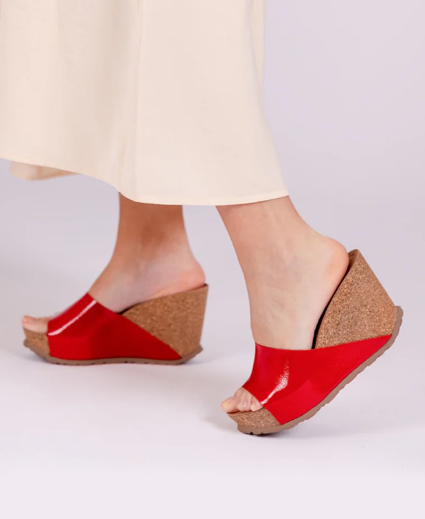 Zuecos rojos con cuña Yokono Corfu 253